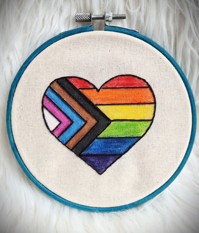 LGBTQ+ Heart Hoop Wall Art