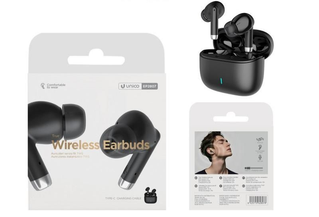 UNICO WIRELESS EARBUDS (NEGRO) GOMA 