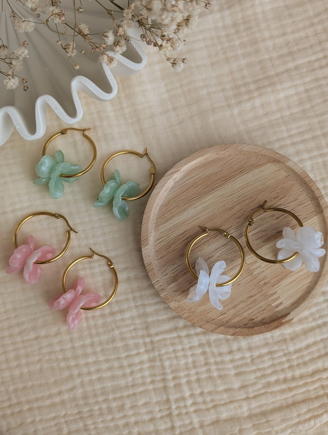 Créoles ROSALIE courtes blanc