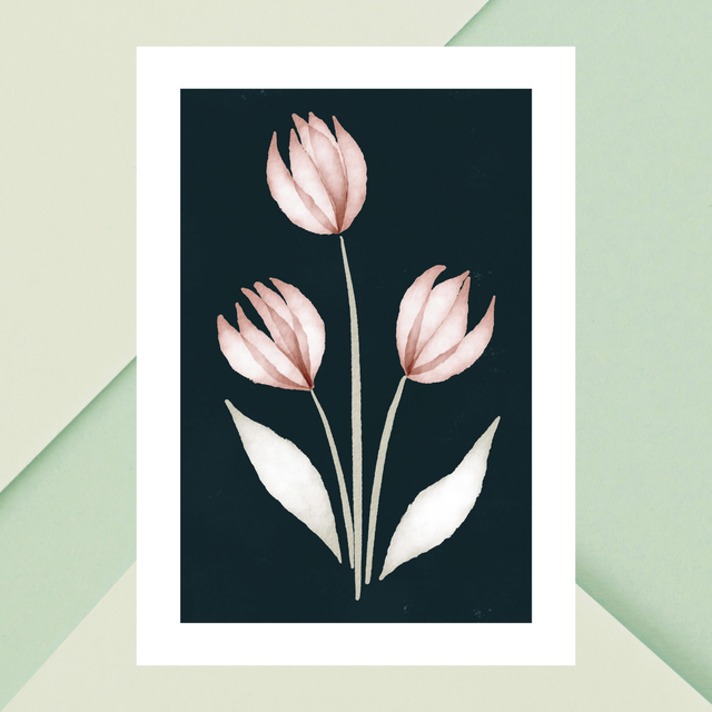 Impressions Florale Couleur Rose Pastel / Pastel Rose Color Floral Prints: Décoration Murale Minimalist 