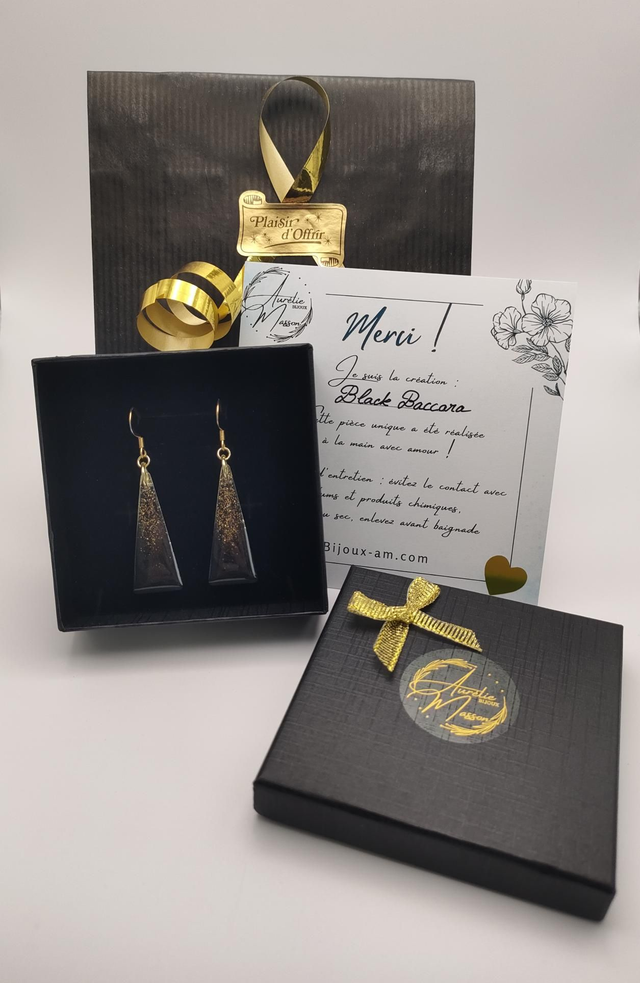 Boucles d'oreilles "Black Baccara"
