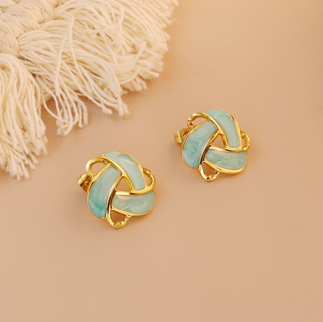 Boucles d’oreilles TORSADE | Bleu en acier inoxydable 