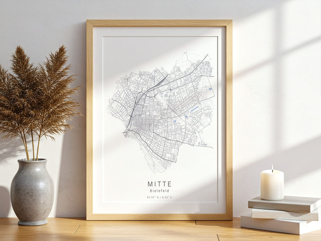 Bielefeld Mitte Stadtkarte | Druck | Poster