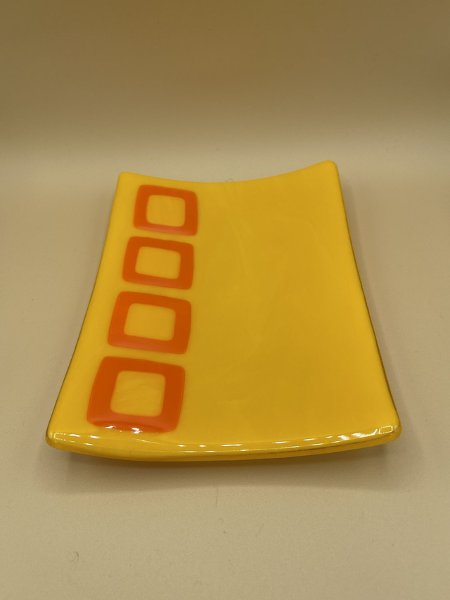 Yellow & Orange Rectangular Decorative Dish