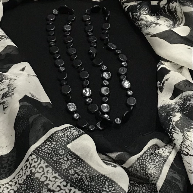 Black All Plastic Necklace - NEC56