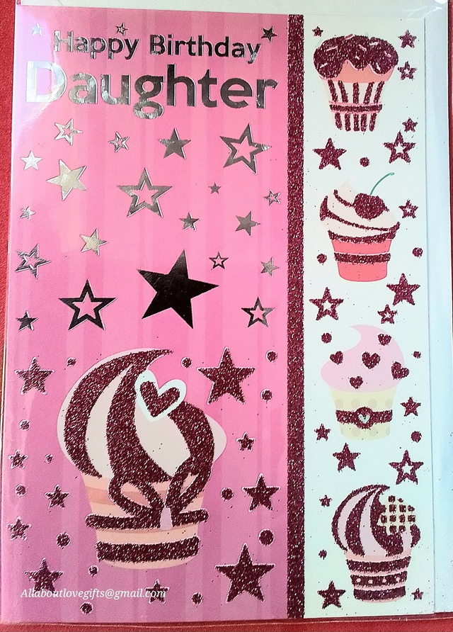Daughter Modern Design  Birthday Card
