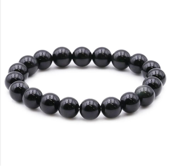 Bracelet Obsidienne noire 10mm