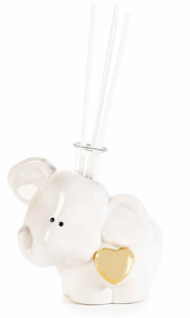 Eléphant en porcelaine avec cœur longueur