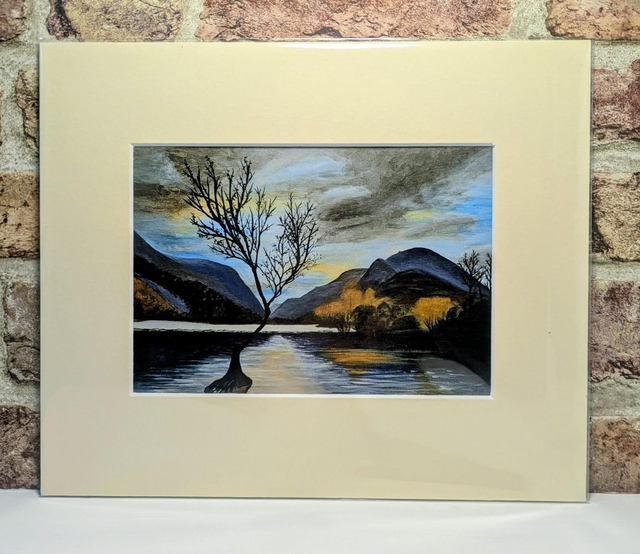 'Lonely Tree' Acrylic Print in 12" x 10" Cream Mount by Kate Woodhouse Anglesey Artist