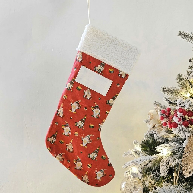 Chaussette de Noël personnalisée – Lutins rouges