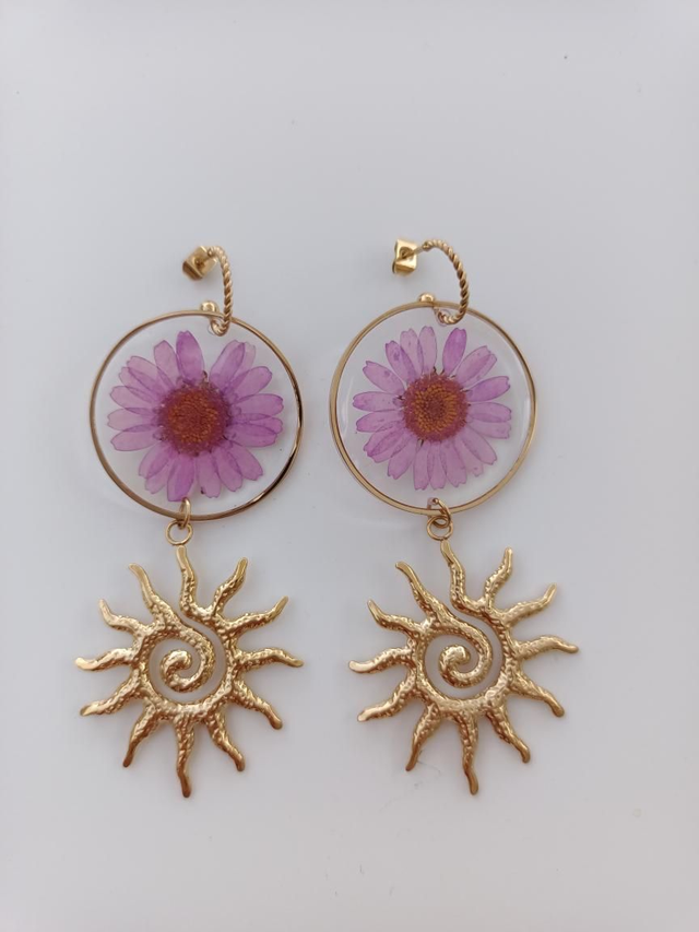 Modèle unique - Marguerite rose et soleil 