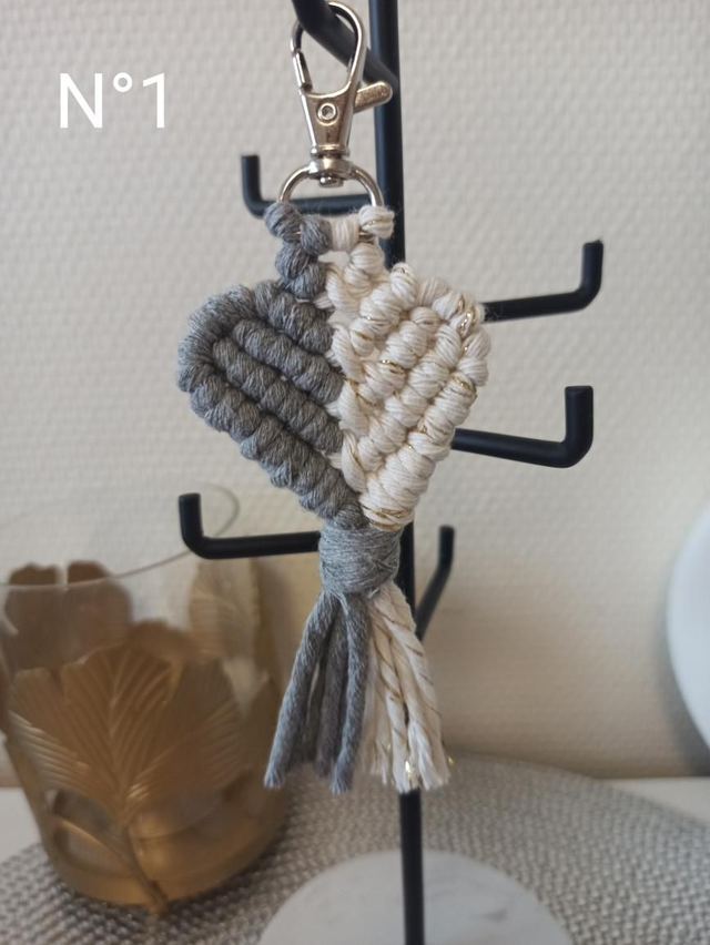 Porte clés macramé Coeur