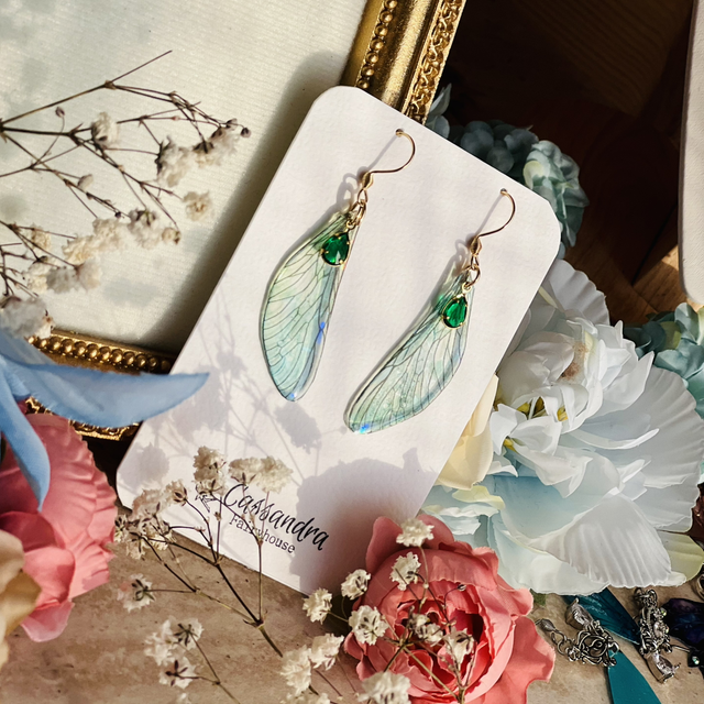 Boucle d’oreille aile de fée 