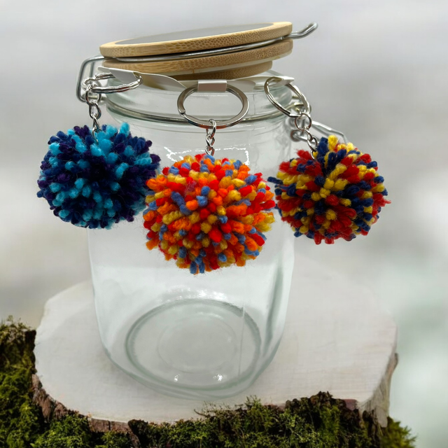 Single PomPom Keyring - Small