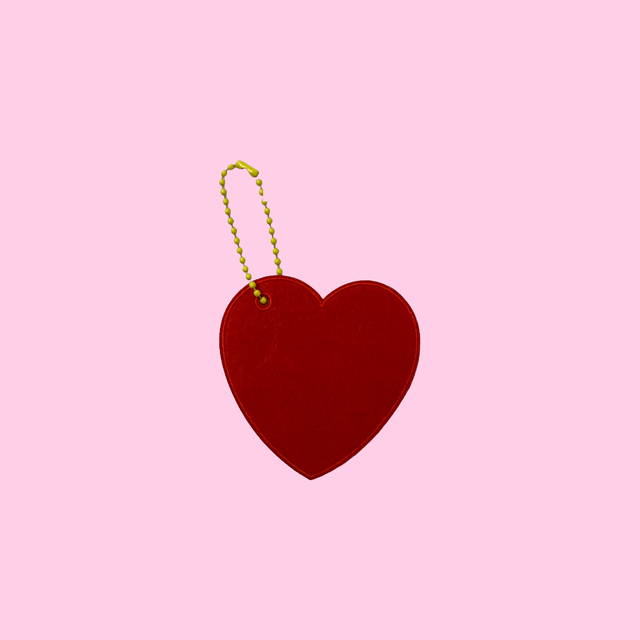 Friendship charm - Red Heart (w/ iron-on backing)