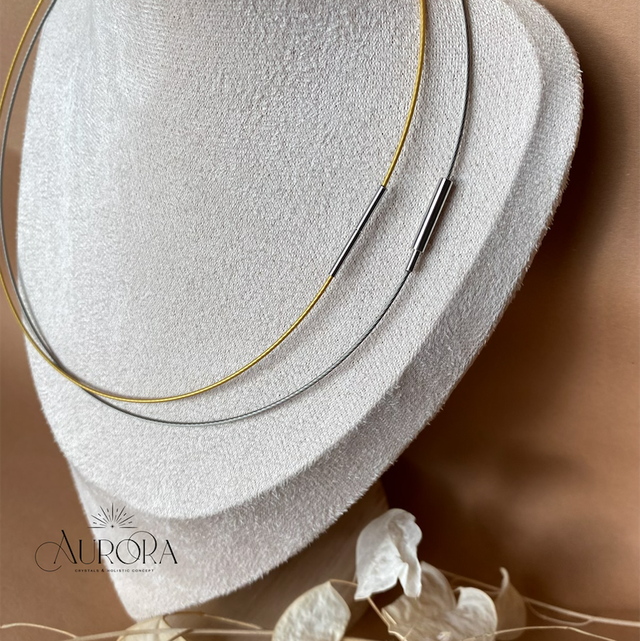 Stahlreif Halsreif Auswahl Gold od. Silber 