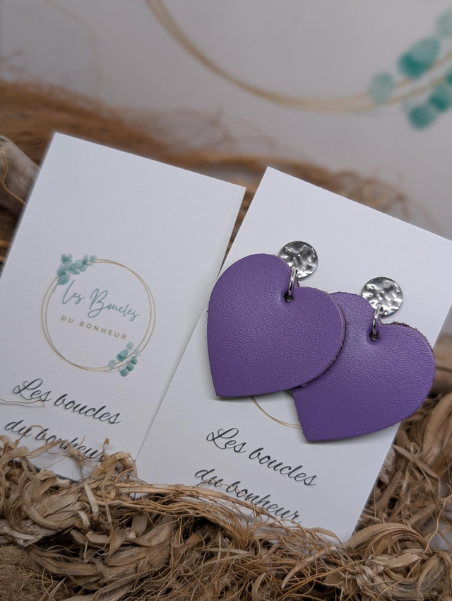 Boucles d&#039;oreilles Coeur ❤️ violet nc002