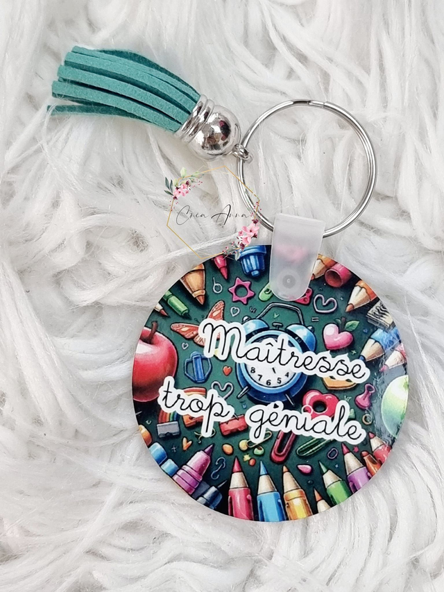 Porte clé "Maîtresse trop géniale"