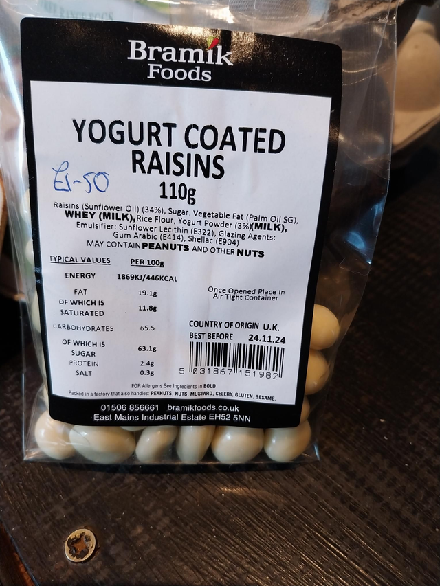 Yogurt  raisins 110g