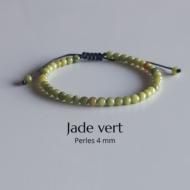 Bracelet ajustable en Jade vert