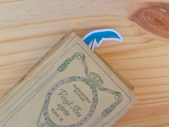 Marque-pages plastifié - Baleine