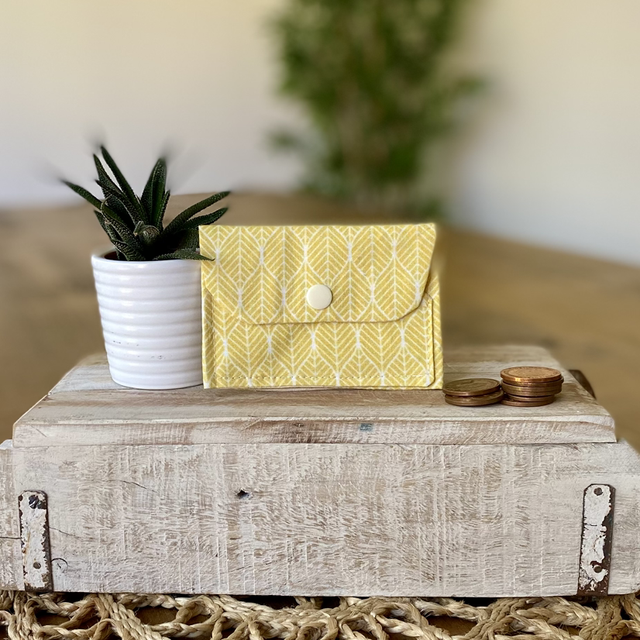 Card Wallet - Yellow Leaves