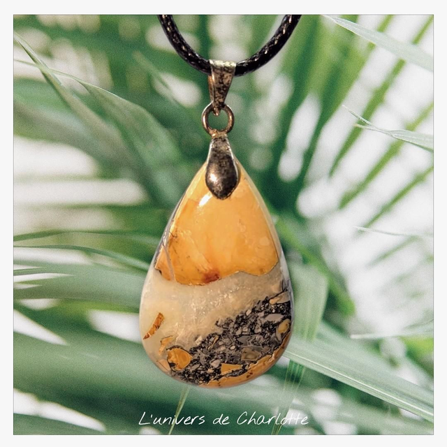 Pendentif &quot;Jaspe maligano&quot; PN-055