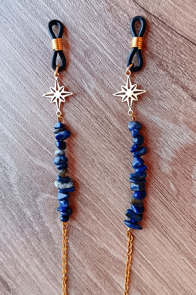 Chaine de lunettes MA BONNE ÉTOILE Intemporelle Lapis-Lazuli