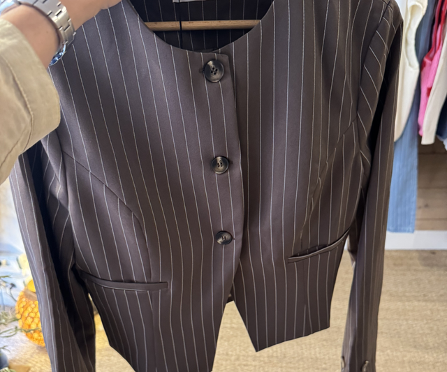 Boléro chocolat rayé 