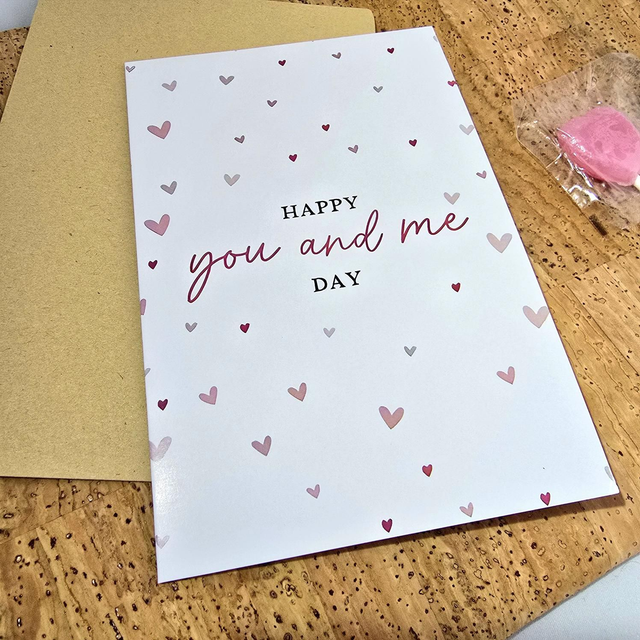 Carte de St.Valentin "You and me" avec envelloppe brut
