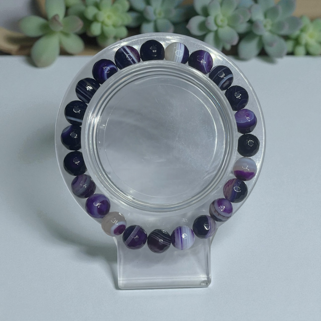 Purple banded agate bracelet