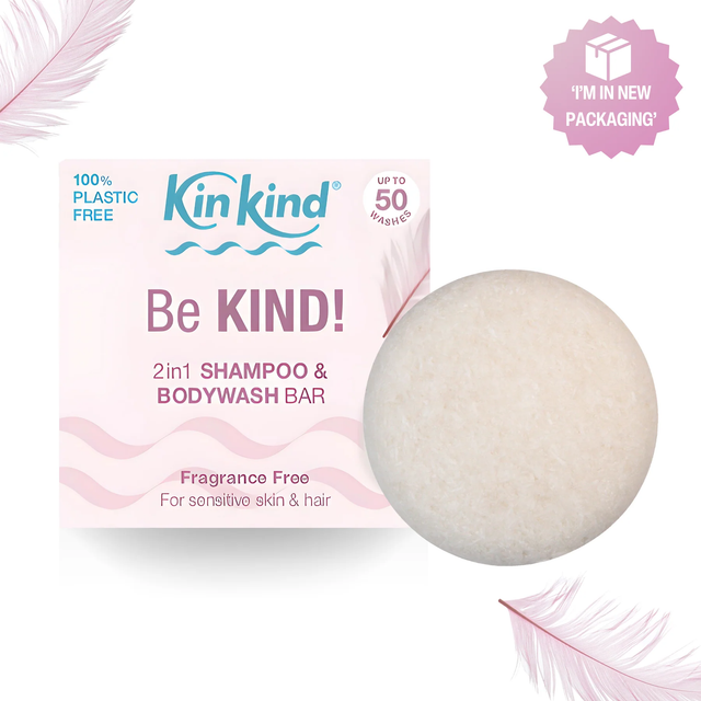 Be KIND! Fragrance Free 2-in-1 Shampoo & BodyWash bar. For Sensitive Skin.