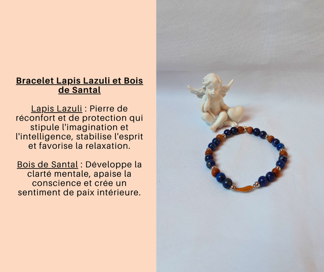 2- Bracelet Lapis Lazuli et Bois de Santal