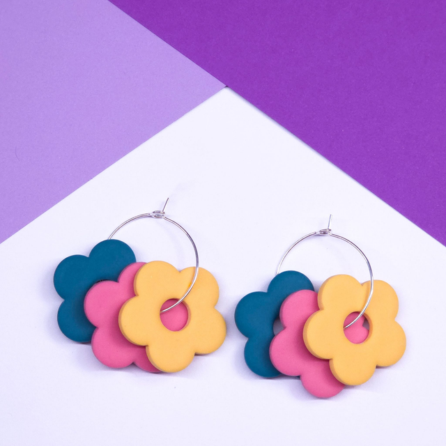 Flower Hoops - 3 Colours