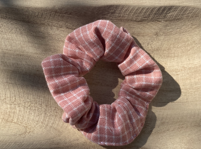 Chouchou vichy rose 