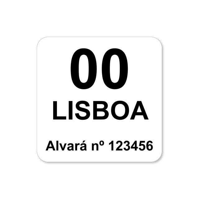 Dístico Alvará Táxi