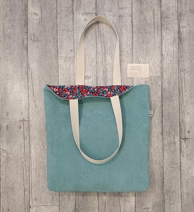 Tote bag en velours côtelé