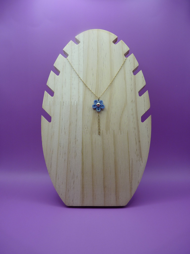 Sautoir court - Idylle bleu clair