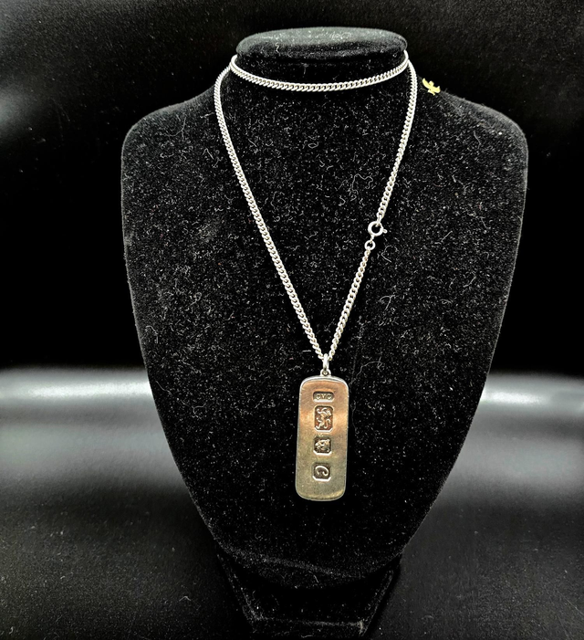 Pendentif lingot d'argent Sterling 1977