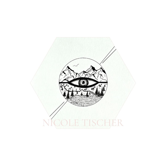 Hexagon mit Kunstdruck "Im Blick II"