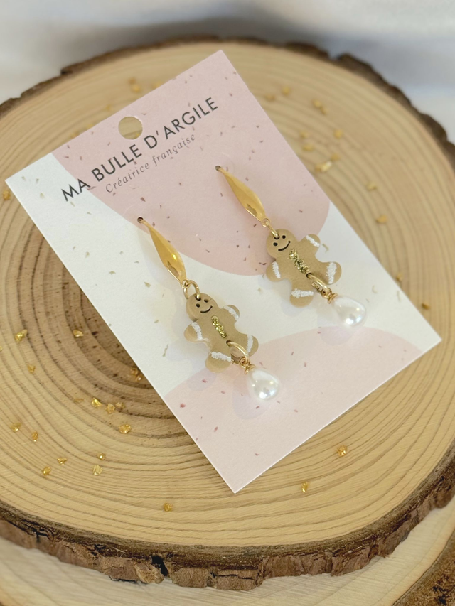 Bonhomme pain d&#039;épices perle 