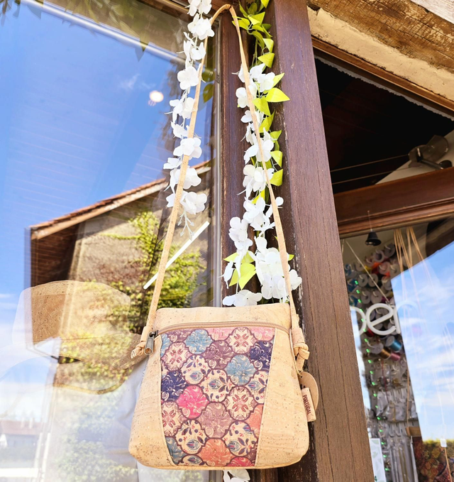 Sac à bandoulière "Romy" en liège naturel et imprimé (top qualité)