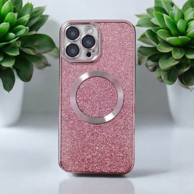 Coque personnalisée - Effet Pailletée Rose IPhone 