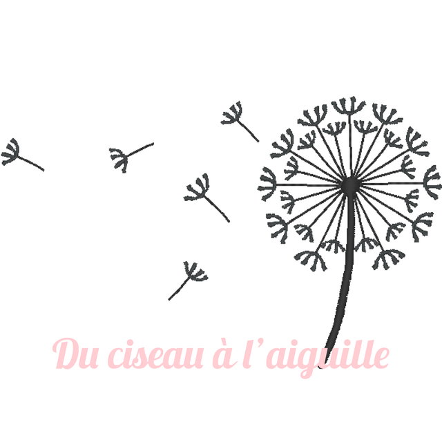 fichier broderie fleurs de pissenlit - Cadre 10x10 /12 Formats