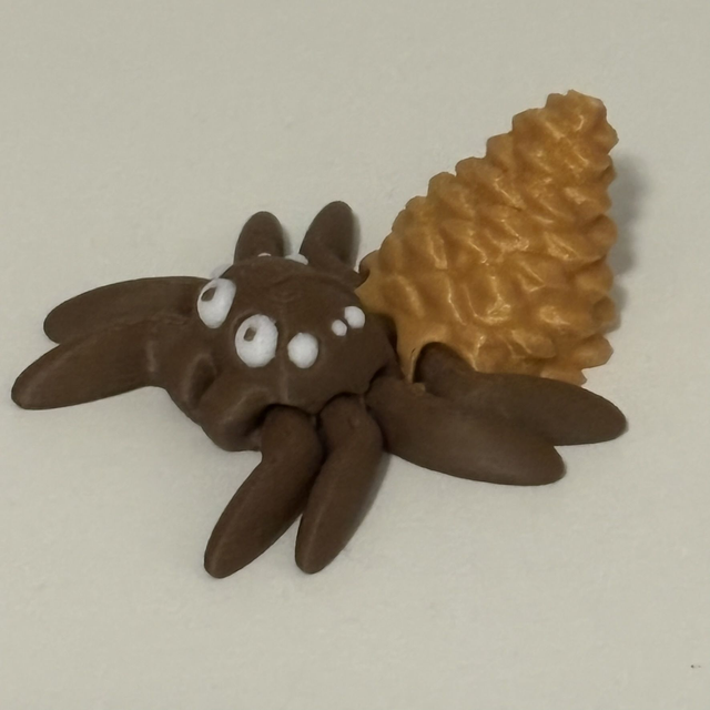 3D Printed Spider With Pine Cone