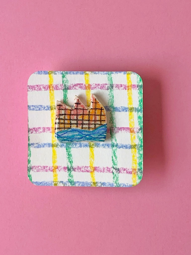 Pin's Usine Rose - orange