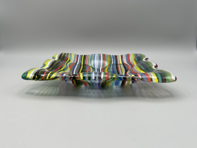 Multi Coloured Optic Square Dish