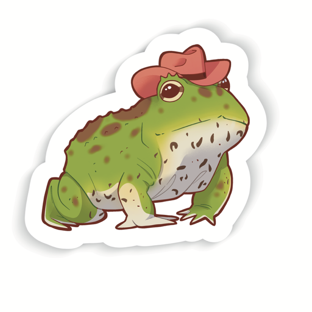 Cowboy frog sticker