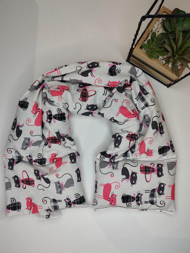 Bouillotte longue "CHAT ROSE"