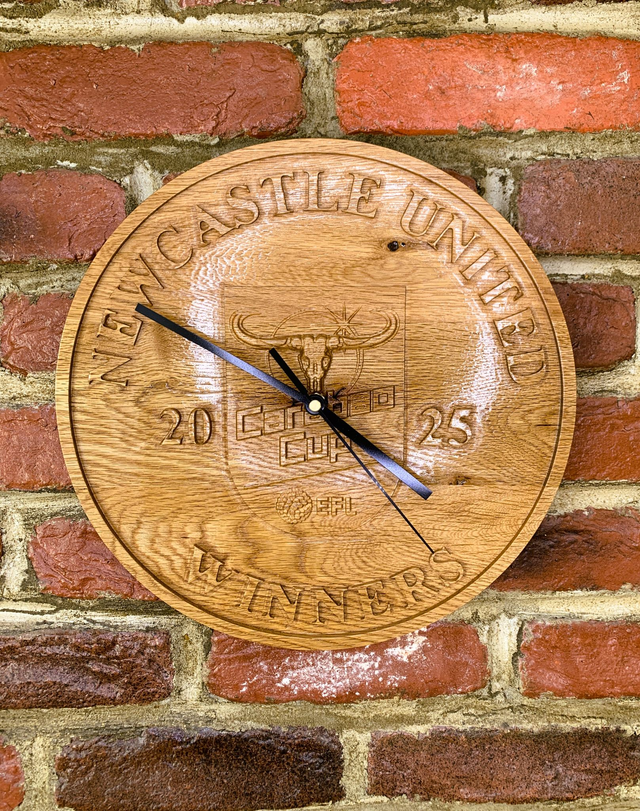 Carabao cup clock - raised lettering